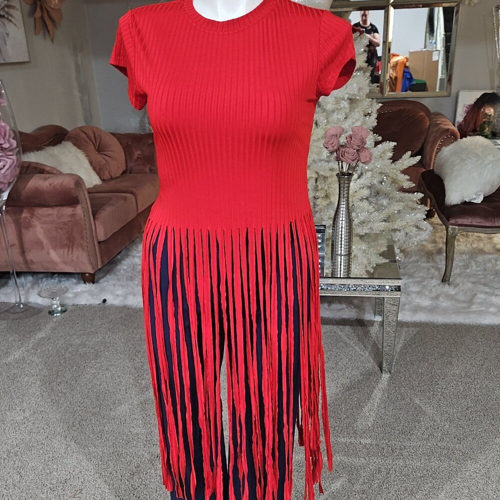 Red fringe shirt